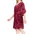 thumbnail image 3 of HAPPY BAY Women's Relaxed Fit Caftan Short Loungewear 2X-3X Plum-AC850, 3 of 4