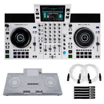 Denon DJ SC LIVE 4 WHITE 4-Channel Standalone DJ Controller with Cover Package