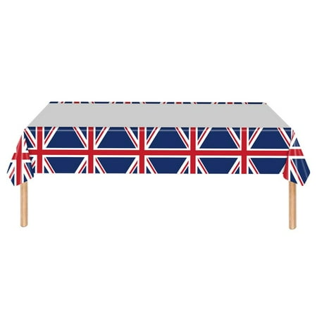 

Famure 86inx51in Union Jack Table Cover - Great Britain PE Tablecloth Waterproof Covers - Queen s Jubilee Patriotic Decoration British Ornaments for Party Supplies