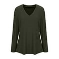 thumbnail image 3 of VEKDONE Fall Deal Plus Size Knit Pullover for Women Long Sleeve V-Neck Thin Blouse Solid Color Loose Fit Sweater Fall Winter Trendy Outdoor Top, 3 of 5