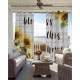 thumbnail image 3 of Yellow Sunflowers Blackout Curtains for Bedroom 45 Inch Length 2 Panels Set, Farmhouse Spring Botanical Floral Wooden Thermal Insulated Energy Saving Window Treatment Curtains Blackout Drapes 52"x45", 3 of 8