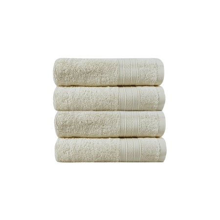 TRIDENT Hand Towels, 4 Piece, 100% Cotton, Hand Towels for Bathroom ...