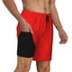 thumbnail image 2 of Fotbe Red Traje de Baño para Hombre – Shorts de Natación de Secado Rápido con Forro y Bolsillos-Large, 2 of 6