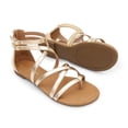 thumbnail image 4 of DREAM PAIRS Women's Dressy Gladiator Summer Cross Strappy Sandals Comfort Flat Casual Beach Fisherman Thong Sandals, 4 of 6