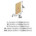thumbnail image 6 of Amerock Maymont 1-5/8 inch (41mm) Length Square Champagne Bronze Cabinet Knob Backplate, 6 of 7