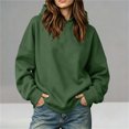 thumbnail image 2 of Women's Oversized Solid Color Hoodie,Long Sleeve Loose Fit Pullover Casual Basic Sweatshirt,Vacation Travel Outfit, 2 of 6