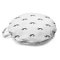 thumbnail image 1 of Volleyball Round Floor Cushion with Handle, Continuing Motifs of Athlete Aiming to Hit the Ball Monochrome Details, Pillow for Living Room & Dorms, 18" Round, Charcoal Grey White, by Ambesonne, 1 of 4
