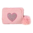thumbnail image 1 of Monedero de felpa Yuyangstore pequeño rosa con tarjetero, 1 of 8