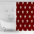 thumbnail image 4 of Small Stall Shower Curtain 36x78 Inch Narrow Half Size 4th of July Bath Curtains Bathroom Decor Vintage Independence Day Red Star Waterproof Fabric Shower Curtain Set with Hooks 36 Inch, 4 of 6