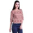 thumbnail image 2 of Moomaya Printed Keyhole Neck Ring Top Casual 3/4th Sleeve Tees Tank Tunic Top, 2 of 5