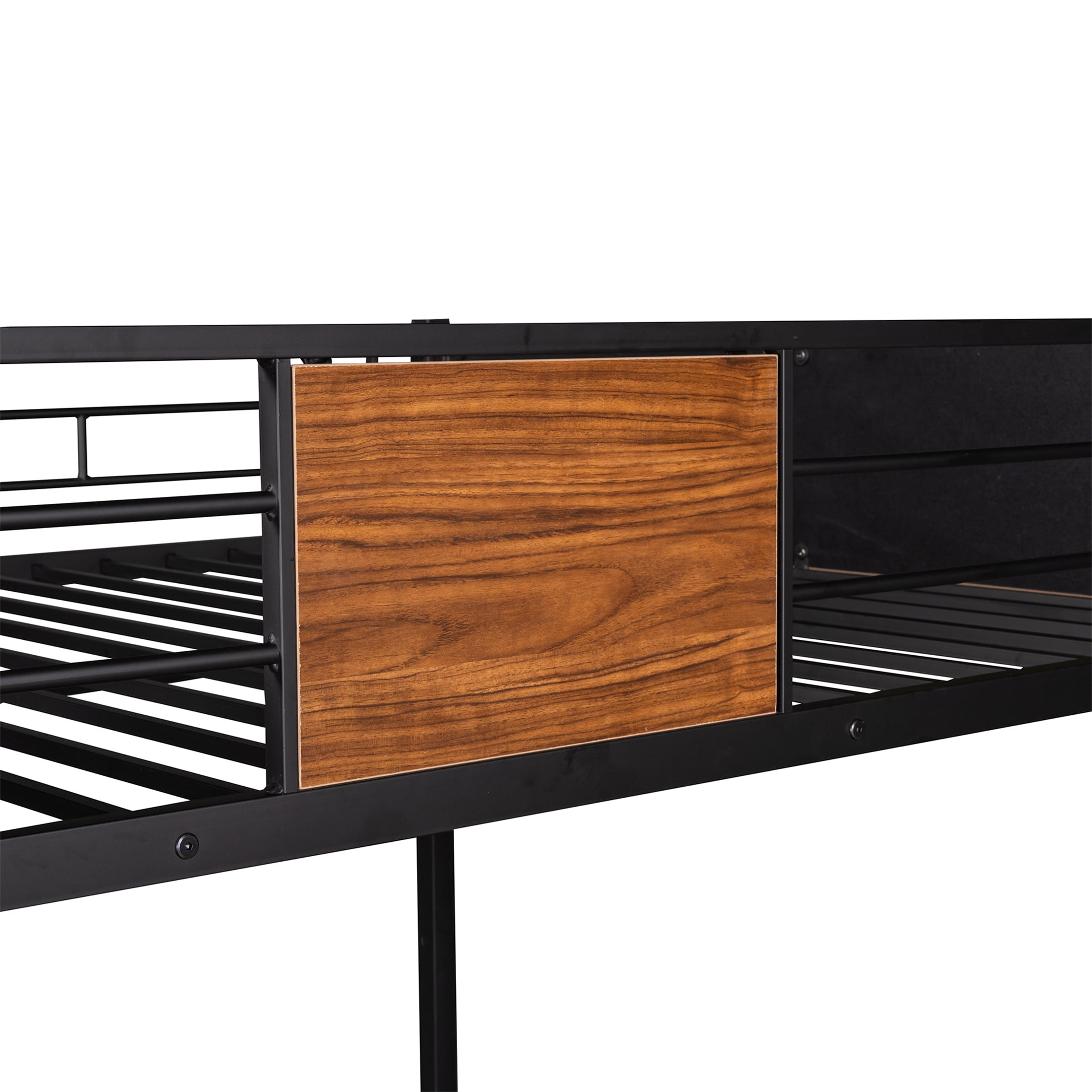 Aukfa Bunk Bed Full over Full, Heavy Duty Metal Bunk Bed for Dorm Bedroom, Black
