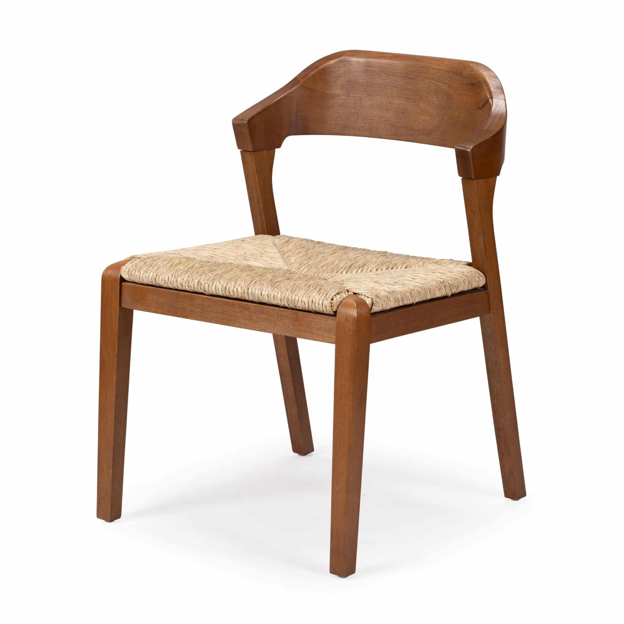 Rasmus Dining Rush Side Chair - Chestnut Wire-Brush Finish