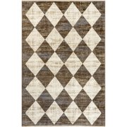 nuLOOM Meline Checkered Fringe Area Rug, 3' 3 x 5', Meline Beige