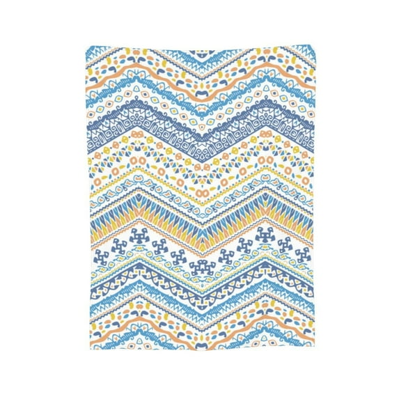 XMXY Fleece Throw Blanket for Couch, Bohemian Mosaic Herringbone Lightweight Plush Fuzzy Cozy Soft Bed Blankets and Throws for Sofa, 60"x50" inches