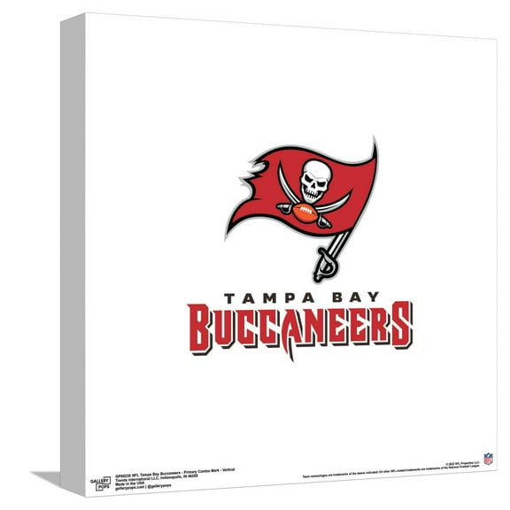 Gallery Pops NFL Tampa Bay Buccaneers - Primary Combo Mark - Vertical Canvas Wall Art, Unframed Version, 12" x 12"