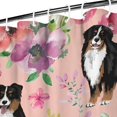 thumbnail image 3 of Bernese Mountain Dogs with Pioneer Flower Shower Curtain 36"x72" ,Bathroom Decorative Shower Curtains Set with 12 Hooks,Modern Waterproof Washable Shower Curtain, 3 of 6