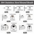 thumbnail image 2 of 1box 1 Box 550Pcs Hollow Round Beads Stainless Steel 7 Size 2/2.4/3/4/5/6/8mm Round Smooth Loose Balls Beads for DIY Craft Bracelet Necklace Jewellery Making Supplies, 2 of 7