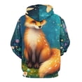 thumbnail image 3 of Fox in Enchanted Garden Men's Women Vintage 3D Hooded Sweatshirt - All-Season Loose Fit Streetwear, 3 of 6