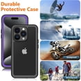 thumbnail image 3 of Casetego for iPhone 15 Pro Max Waterproof Case,IP68 14FT Underwater Dustproof Shockproof Rugged with Built-in Screen Protector Full Protect Phone Cover with Lanyard,Purple, 3 of 8