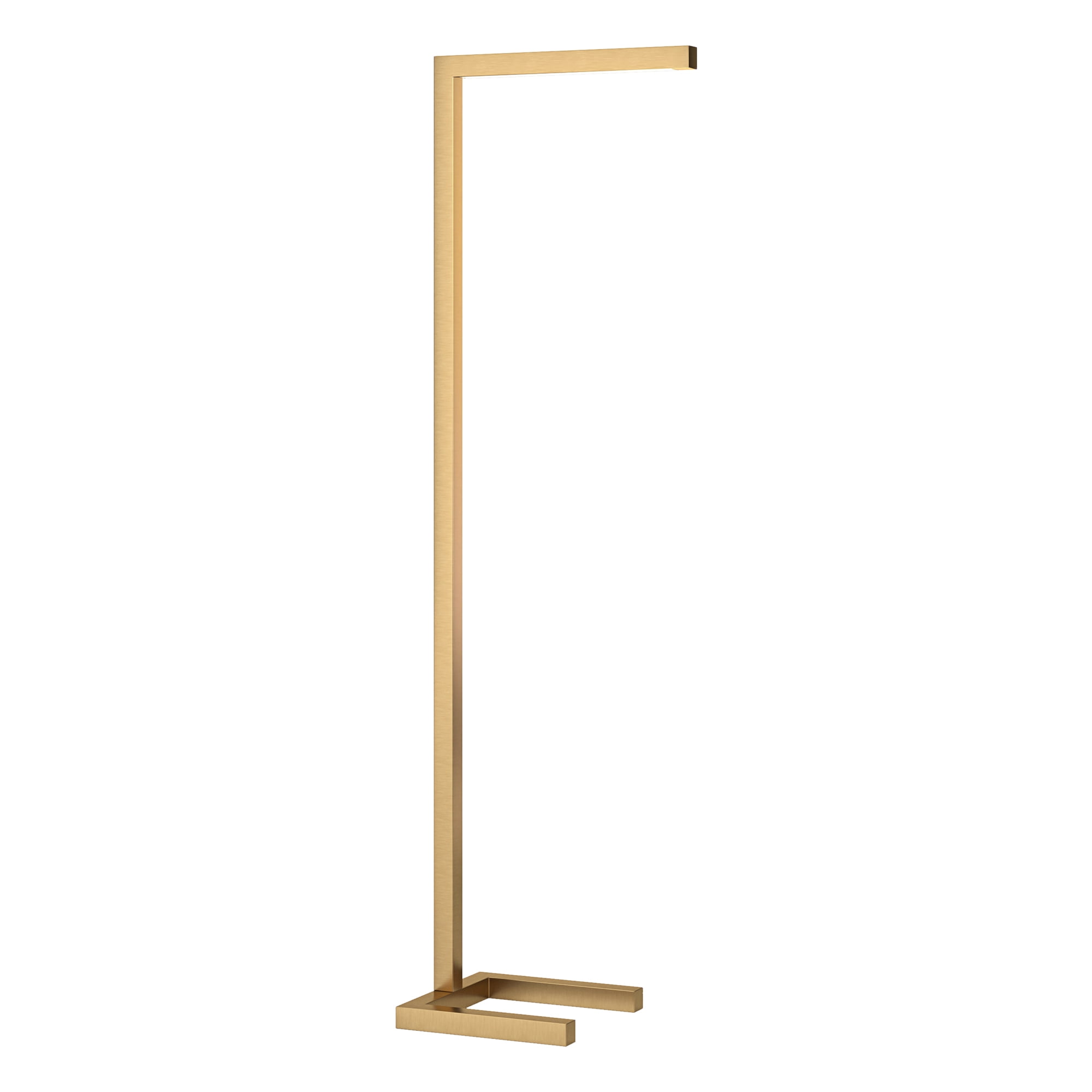 Evelyn&Zoe Malin 52" Modern Metal Floor Lamp with Brass Rectangle Metal Shade