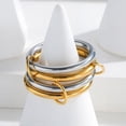 thumbnail image 2 of Stainless Steel 4-in-1 Stacking Wedding Bands Promise Anniversary Statement Ring, 2 of 4