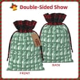 thumbnail image 4 of Color Matching Linen Bundle Mouth Gift Bag Can Be Used For Daily Small Items Green Houndstooth Vintage Texture Hand-Drawn Sketch_1 Medium, 4 of 8