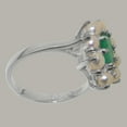 thumbnail image 3 of LBG British Made 10k White Gold ring with Natural Emerald & Cultured Pearl Womens Statement Ring - 33 size options - Size 11.25, 3 of 6