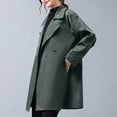 thumbnail image 7 of Women's Fall Winter Medium-Length Trench Coat Jacket Long-Sleeved Lapel Single-Breasted Pockets Trench Jacket With Belt, 7 of 7
