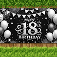 thumbnail image 4 of Black and White Theme Happy Birthday Banner Decorative Balloons 18th Birthday Banner Polyester Material Milestone Celebration for Birthday Party Teen Celebration Indoor Decoration, 4 of 7