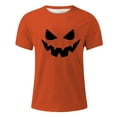 thumbnail image 4 of Mens T Shirts Halloween Theme Expression Printed Solid Color Short Sleeve Crew Neck Tops Comfortable Loose Casual Shirts For Men Orange XXXL, 4 of 4