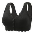 thumbnail image 4 of NIEWTR Front Closure Lace Bras for Women No Underwire Posture Smooth Back Wirefree Bras Seamless Wireless Bralettes Wire-Free Push Up Bras Comfort Everyday Bras(Black,3XL), 4 of 4