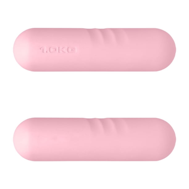 2 barras de pesas antideslizantes para gimnasio en casa, equipo de entrenamiento para niños y adultos. Rosa