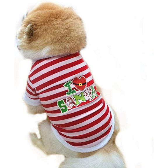 Pet Clothes, Christmas Dog Costume Winter Warm Coat Sweater Puppy Sweatshirts for Small Dog Cats (L, Red)