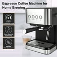 thumbnail image 5 of Fyydes Espresso Machine 20 Bar, 1.5L Water Tank with Milk Frother Steam, Stainless Steel Coffee Maker for Espresso, Latte, Mocha, Americano, 1050W, Silver, 5 of 11