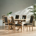 thumbnail image 2 of Beckstrom French Country Wood 7-Piece Expandable Dining Set, Brown and Natural, 2 of 14