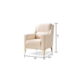 thumbnail image 6 of Lisonu Luna Modern Accent Chair, Contemporary Armchair with Solid Wood Frame, Ivory Textured Fabric & Leatherette Detail for Living Room, 6 of 6