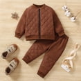 thumbnail image 4 of HAYIMI Boys Long Sleeve Quilted Jacket And Pants Two Piece Outfit Sets Toddler Baby Casual Soft Clothing Sets, 4 of 8