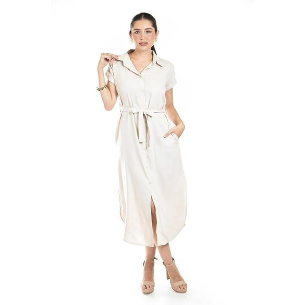 Vestido camisero de lino Roman Fashion / Juvenil, 2107 (Beige) beige CH