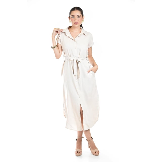 Vestido camisero de lino Roman Fashion / Juvenil, 2107 (Beige) beige CH