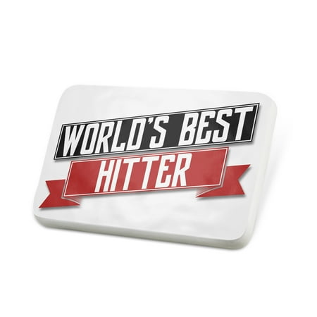 Porcelein Pin Worlds Best Hitter Lapel Badge –