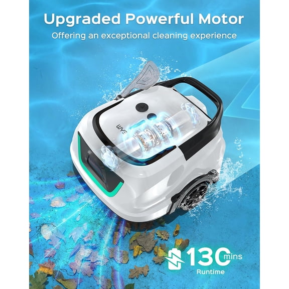 Restored WYBOT A1 Robotic Pool Cleaner, Dual-Layer Filtration, Strong Suction, 130 Mins Runtime, Cordless Pool Vacuum for Above-Ground & Flat Pools up to 1,100 Sq. Ft., 4 Cleaning Modes