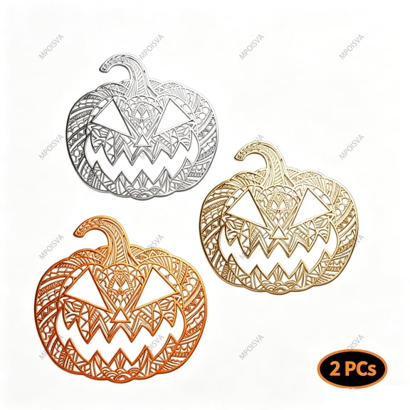 2 Pack Halloween Placemats Hollow-Out Pumpkin Heat Resistant Non-Slip Woven Vinyl Table Mats for Dinner Party Kitchen Decor by MPOISVA