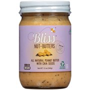 Bliss Nut-Butters All Natural Peanut Butter with Chia Seeds, 12 oz