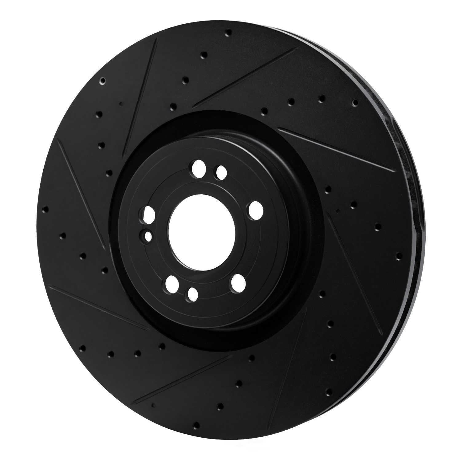 Dynamic Friction Company 633-63180L DFC Brake Rotor - Drilled And Slotted - Black