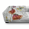 thumbnail image 3 of Nature Soft Flannel Fleece Throw Blanket, Flowers with Swirled Branches Butterflies in Watercolors Botanical Summer, Cozy Plush for Indoor and Outdoor Use, 60" x 80", Multicolor, by Ambesonne, 3 of 6