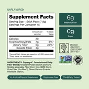 Supergut Foundational Fiber Unflavored Prebiotic Fiber Blend for Gut & Digestive Health, Stick Pack Box, 8 Servings