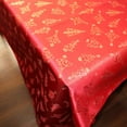thumbnail image 2 of Heavy Brocade Shiny Christmas Tablecloth Christmas Trees Red, 2 of 5
