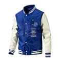 thumbnail image 3 of Casual Baseball Collar Jacket (XXL, DarkBlue), 3 of 6