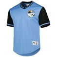 thumbnail image 2 of Men's Mitchell & Ness Sky Blue Sporting Kansas City Mesh V-Neck T-Shirt, 2 of 3