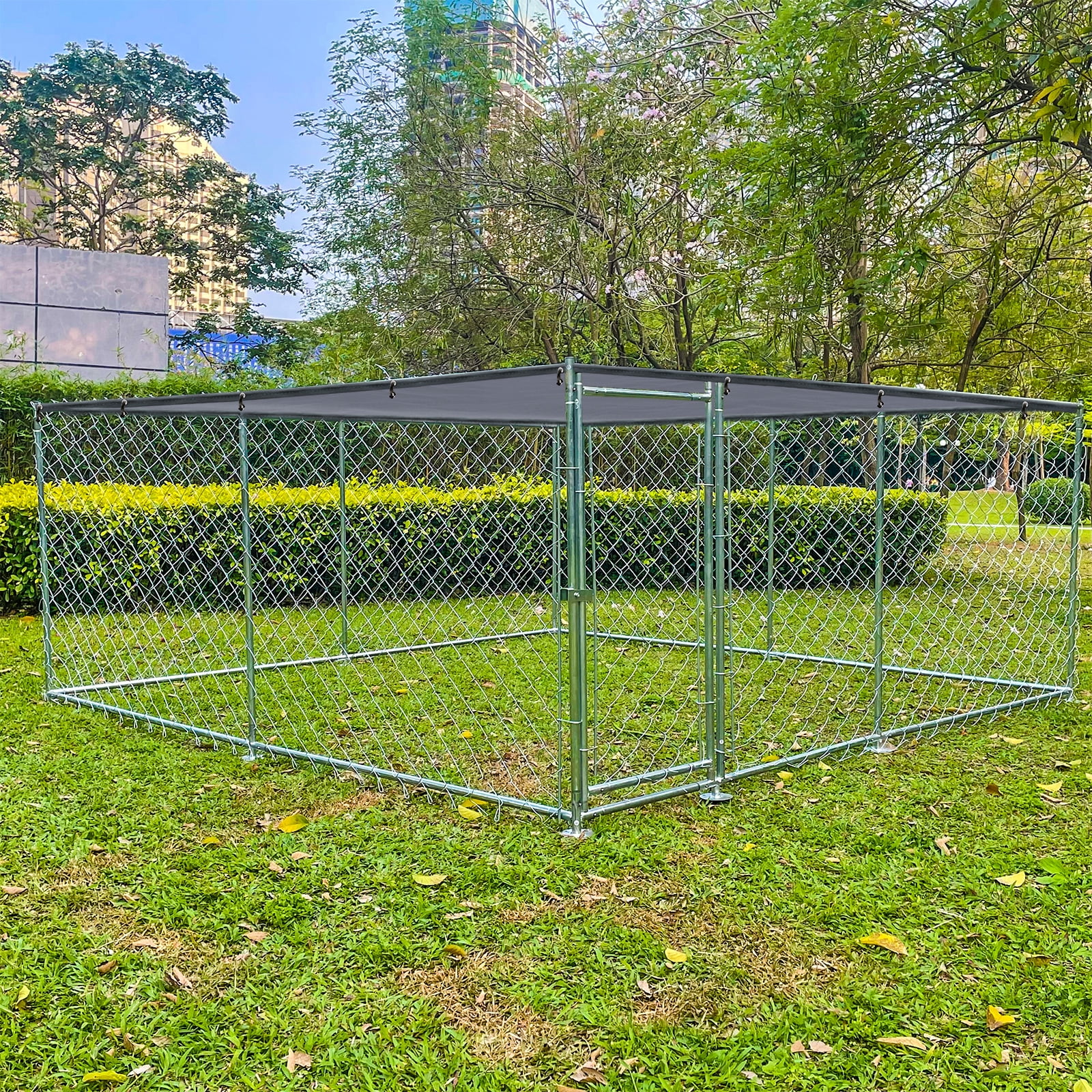 10x10ft Dog Run for Outdoor Pet Playpen Large Outdoor Dog Kennel Shade Cage Enclosure with Cover